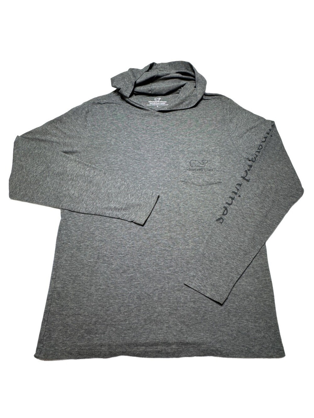 Vineyard Vines Shirt Men Small Gray Edgartown Hooded Long Sleeve Performance EUC